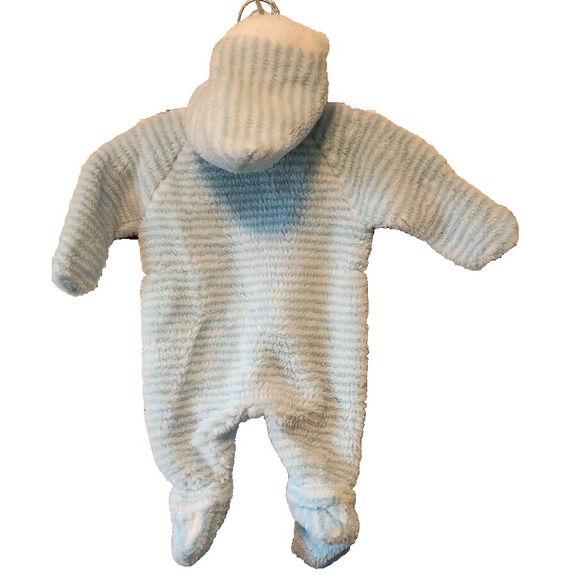 Vintage Disney Winnie Pooh Blue and White Striped Bunting Snowsuit Newborn - Picture 4 of 4